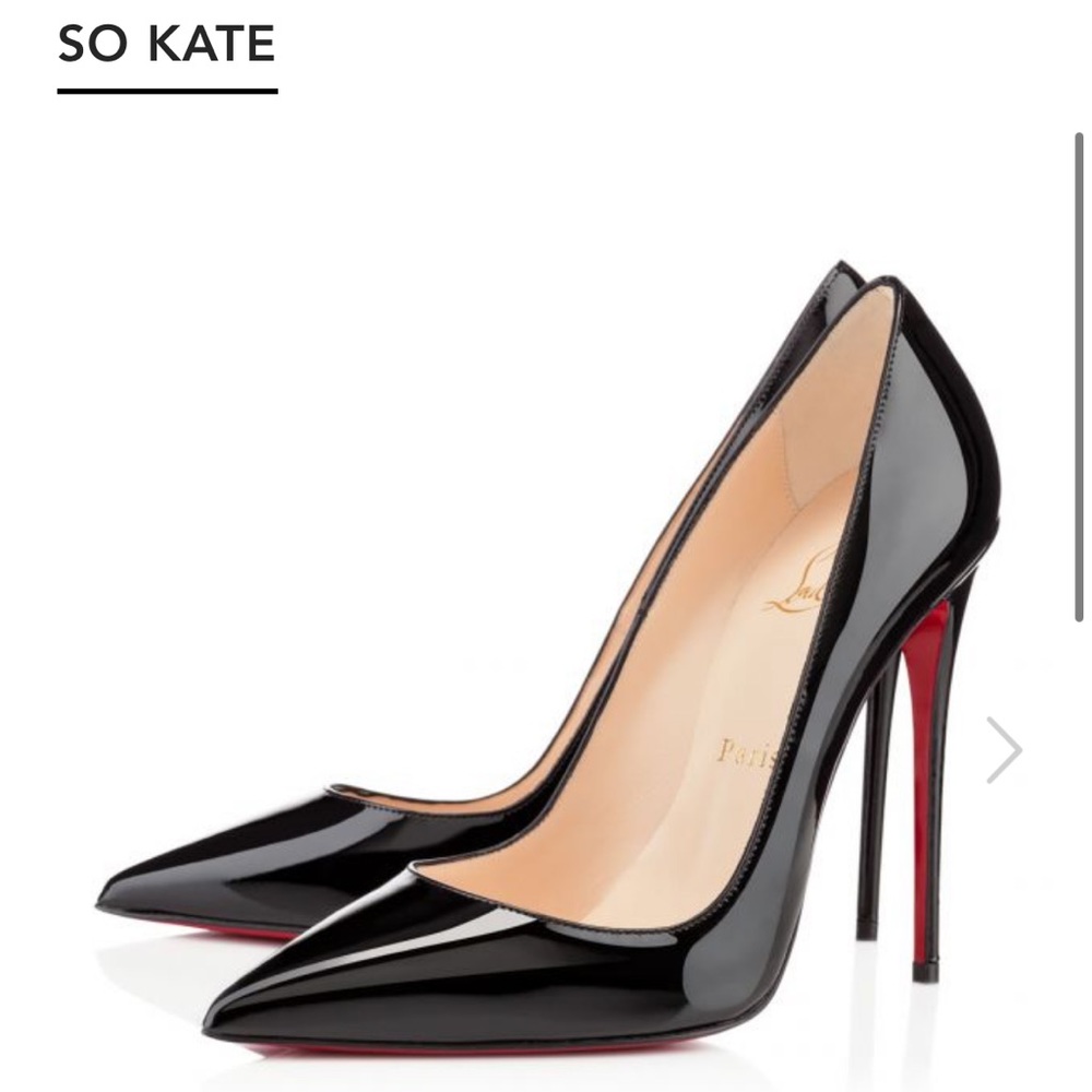 Christian Louboutin So Kate Black 120 Patent Leather Stilettos Size 38